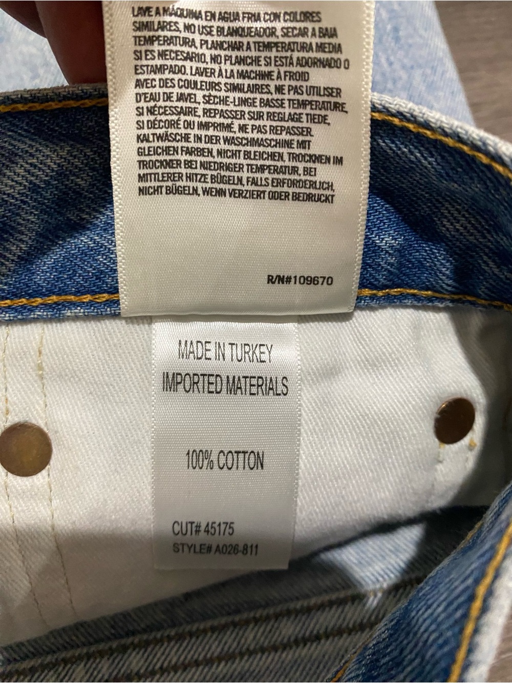 Agolde Light Blue Distressed Denim Shorts - Picture 5 of 7